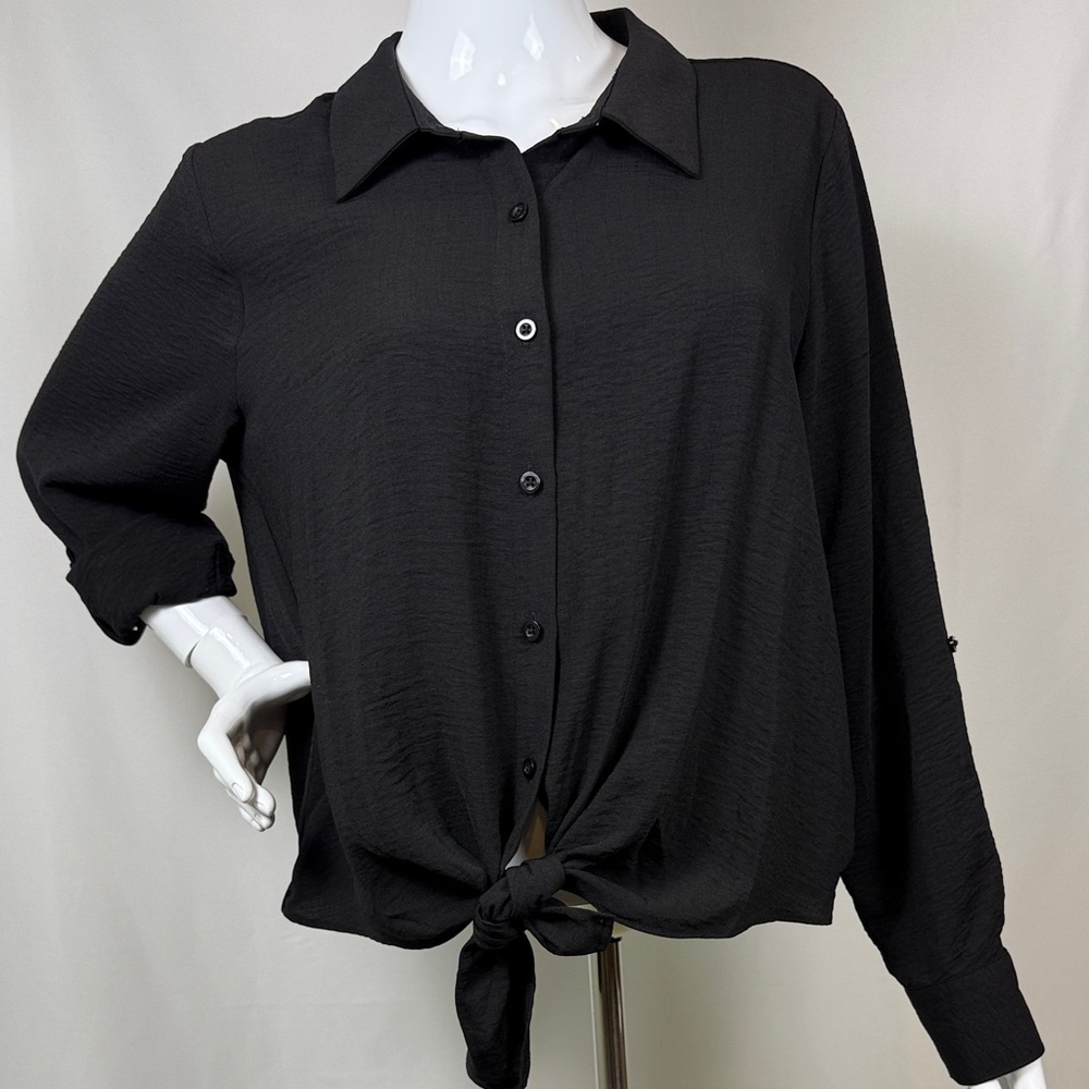 Simply Vera Vera Wang Ebony Button-Down Blouse